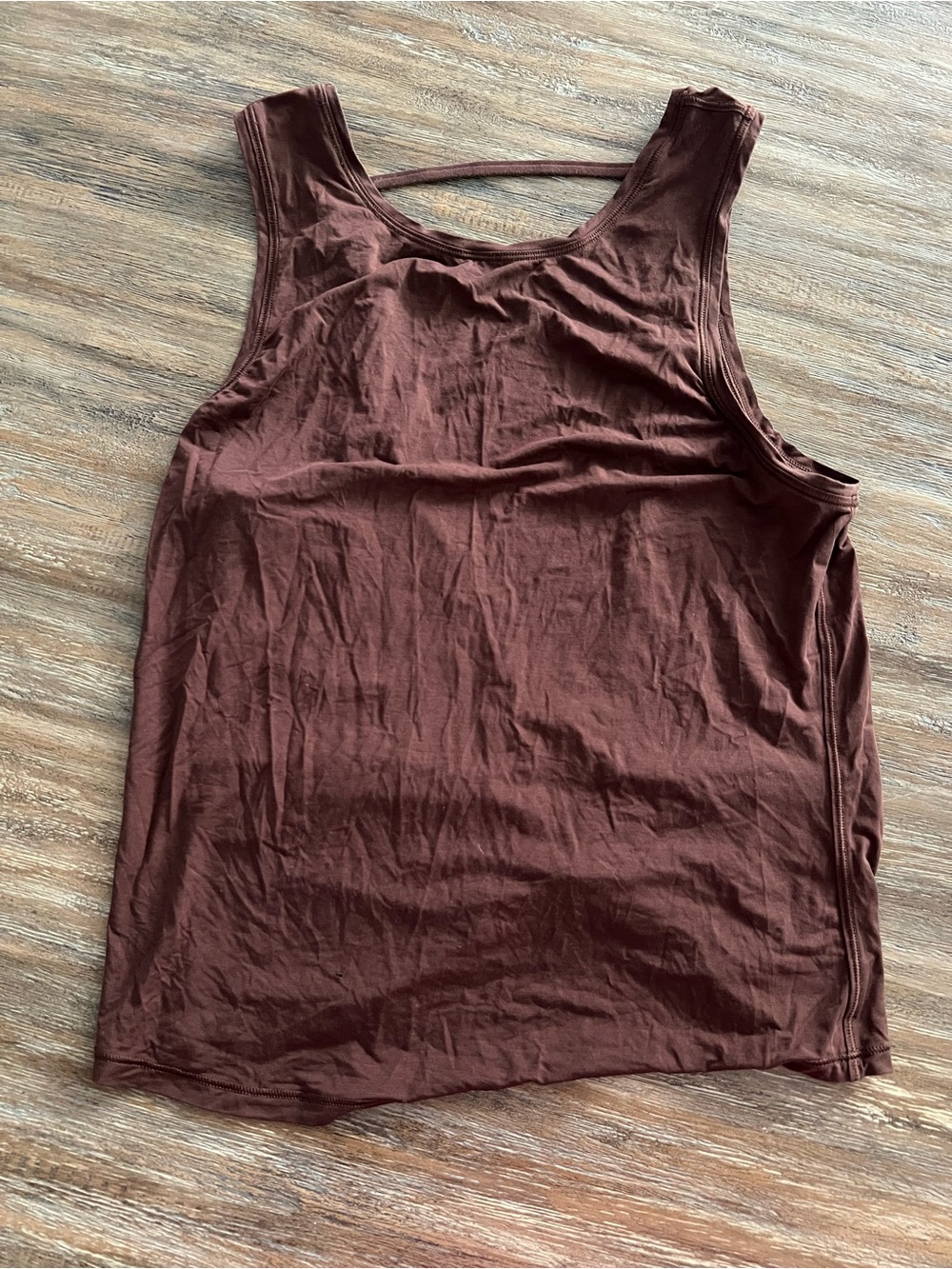 Brown Lulu low back Workout Top - 4